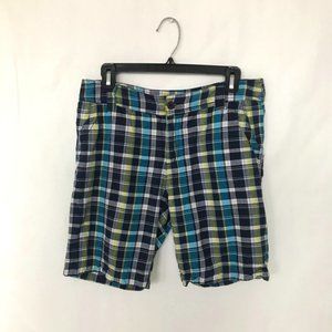 Austin Clothing Co. blue/yellow/white Women's Plaid Shorts Size 8